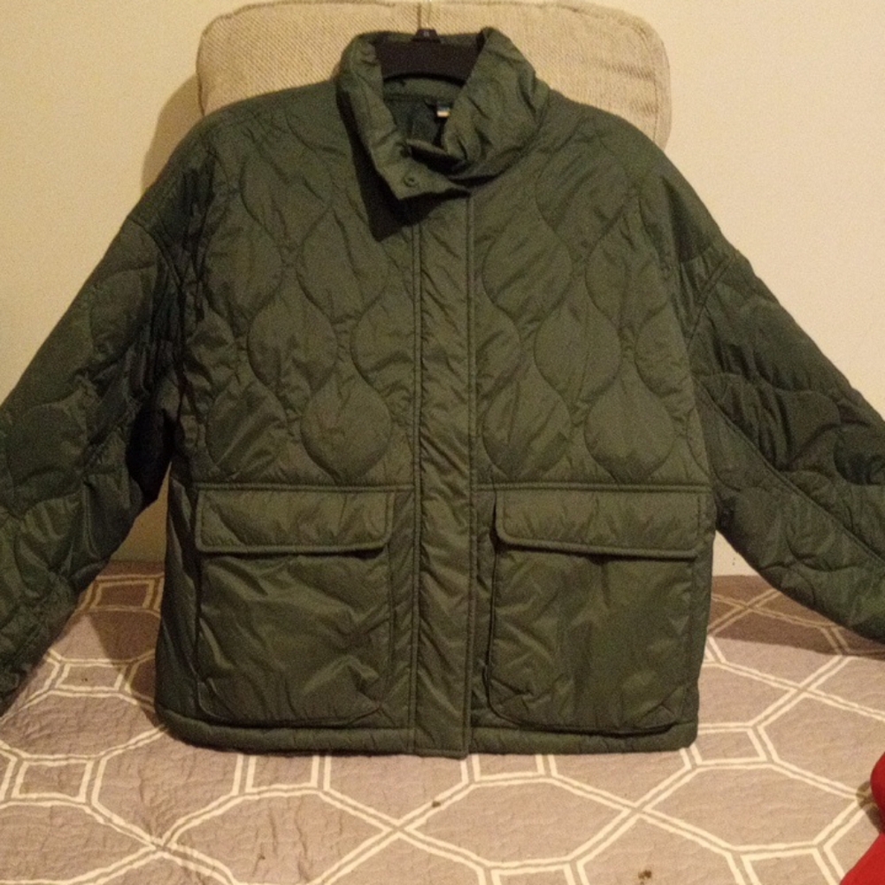 Green Quilted Puffer Jacket